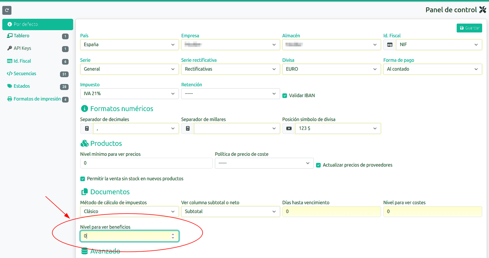 Beneficios por documento
