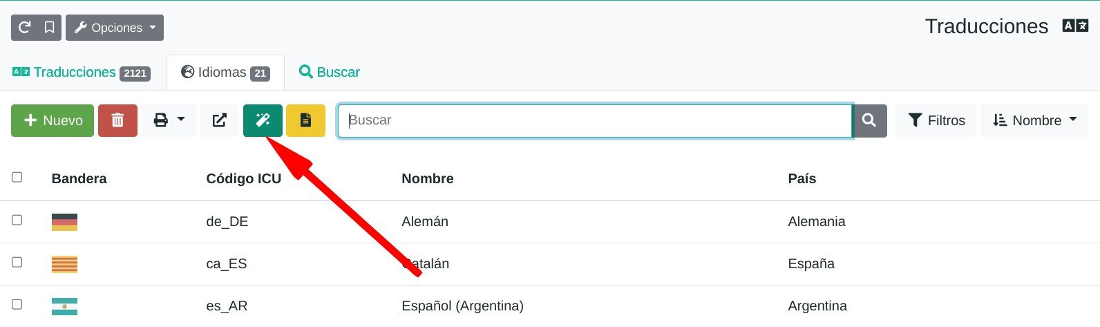 Cargar idiomas por defecto para las traducciones