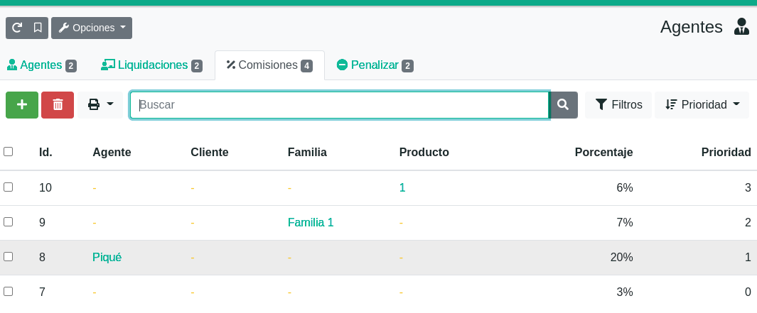 Liquidar las comisiones