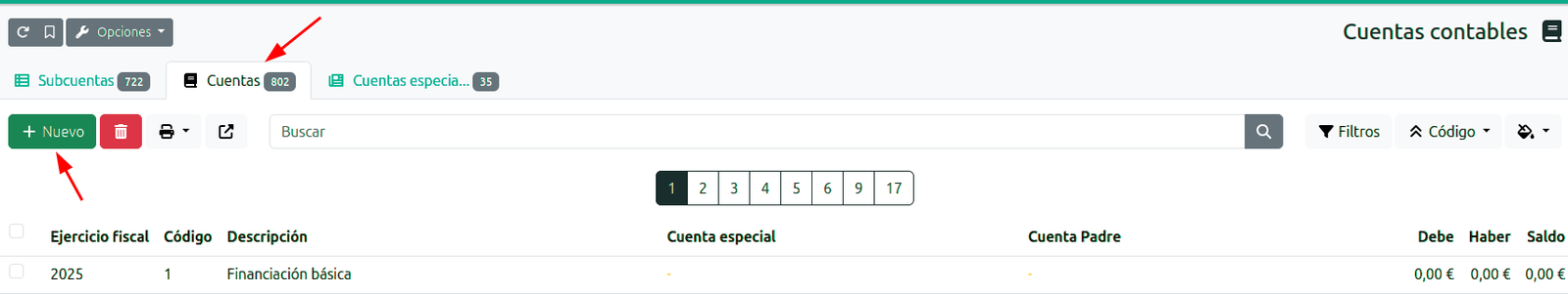 Cómo añadir una cuenta contable