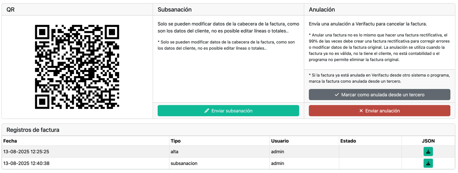 Cómo anular una factura en Verifactu