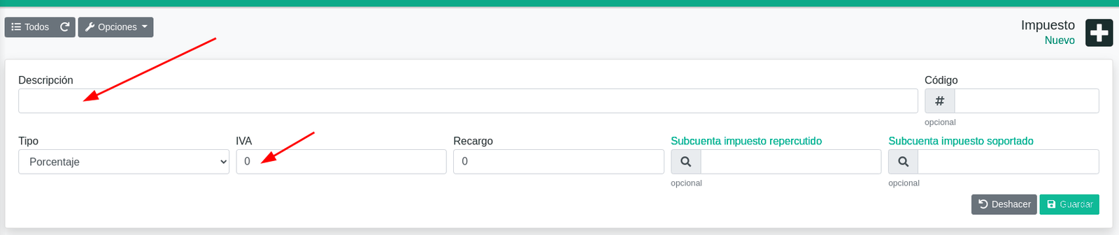 Cómo configurar impuestos y recargo de equivalencia