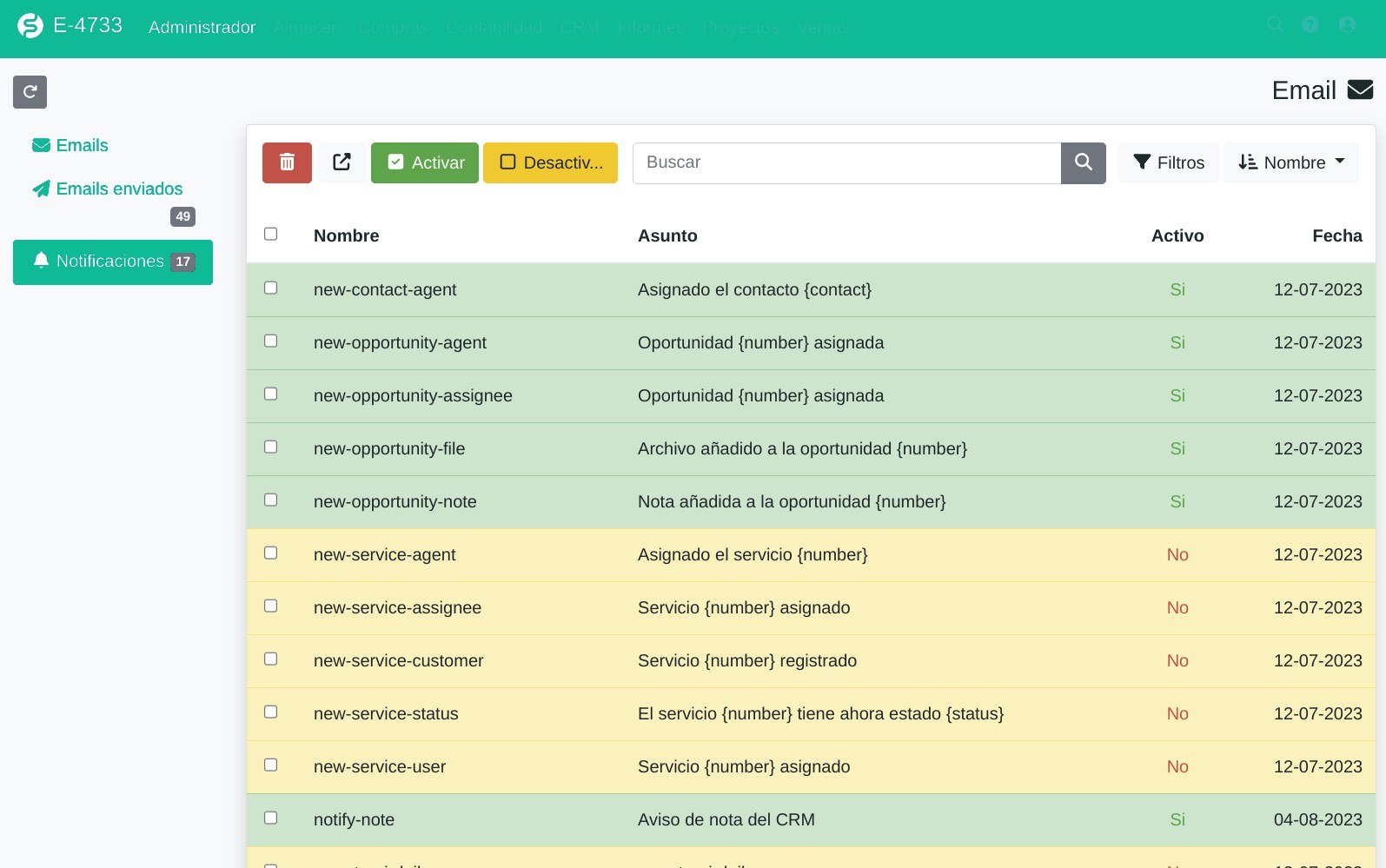 Cómo configurar las notificaciones del CRM