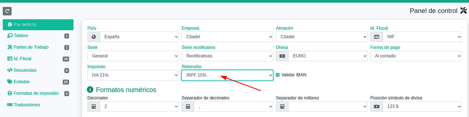 Cómo configurar las retenciones de IRPF