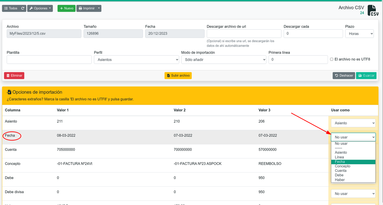 Cómo copiar asientos de excel a gestioerp.cat