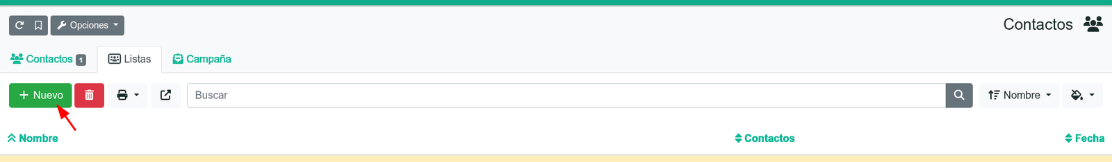 Cómo crear listas de contactos