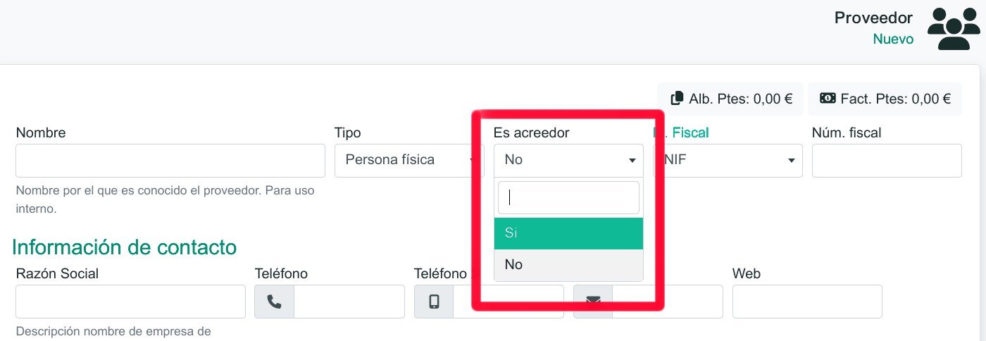 Cómo crear un acreedor