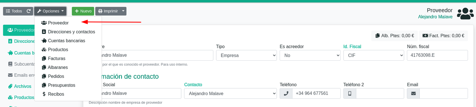 Cómo crear un proveedor