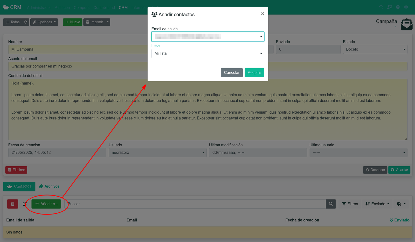 Varias cuentas de correo