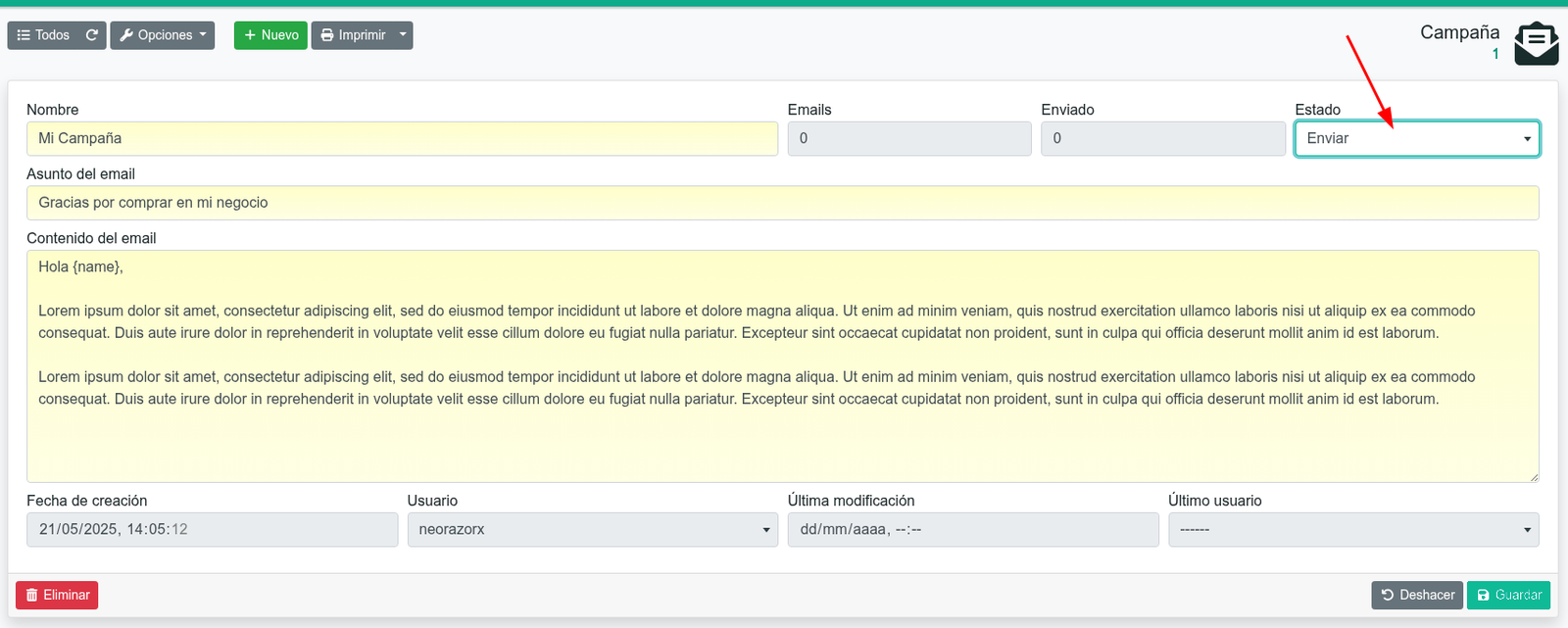 Cómo crear una campaña de emails