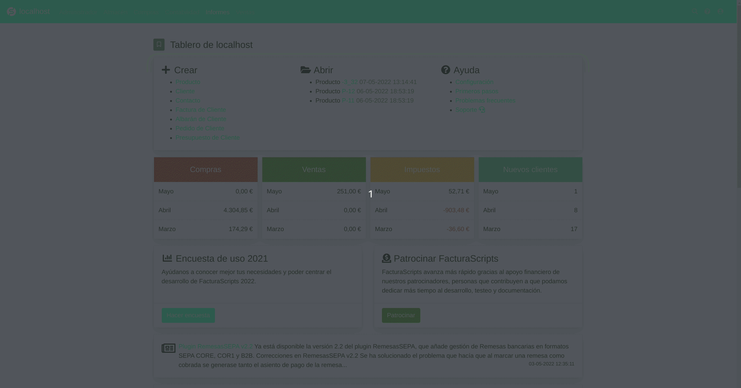 Precios por dimensiones