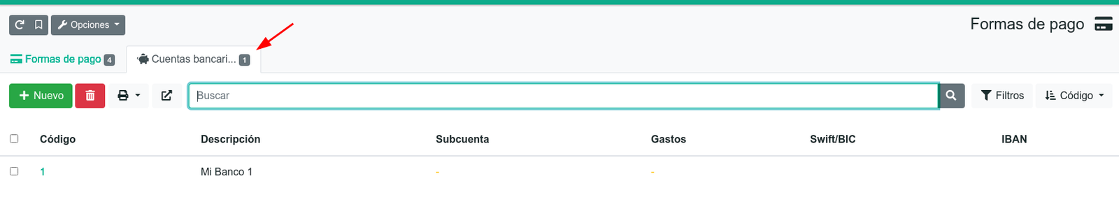 Importar el extracto bancario