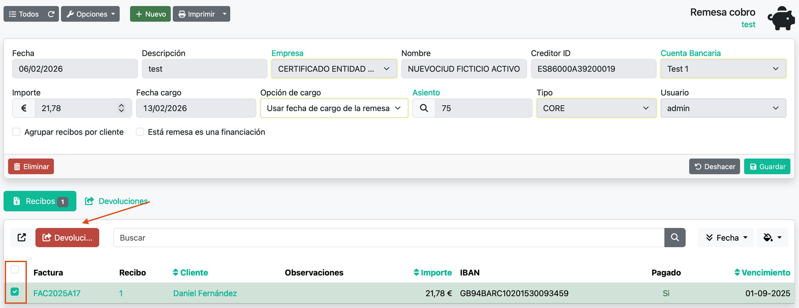 Remesa de cobro