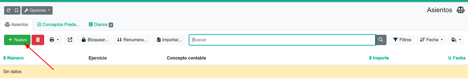 Asientos automáticos