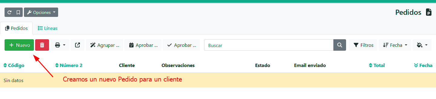Com fer una comanda de client