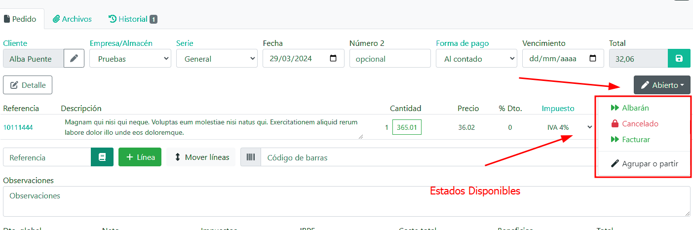 Com fer una comanda de client