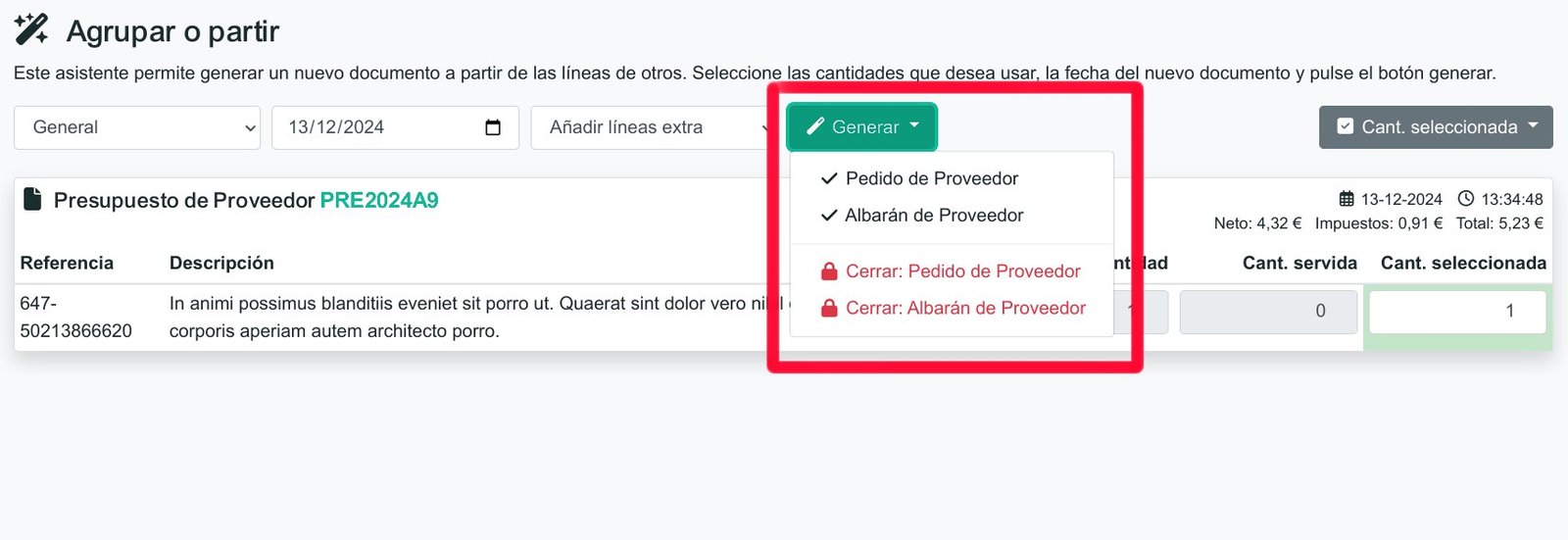 Cómo registrar un presupuesto de compra