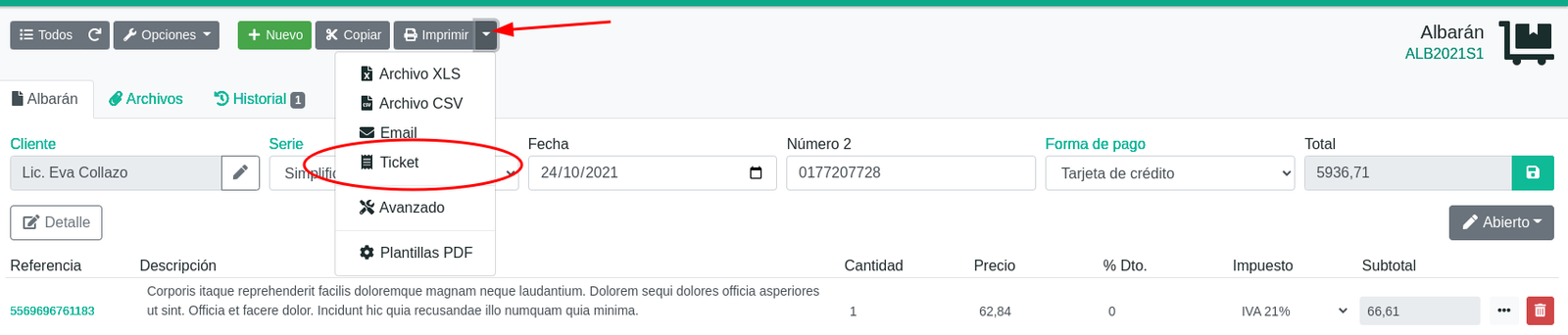 Cómo imprimir tickets
