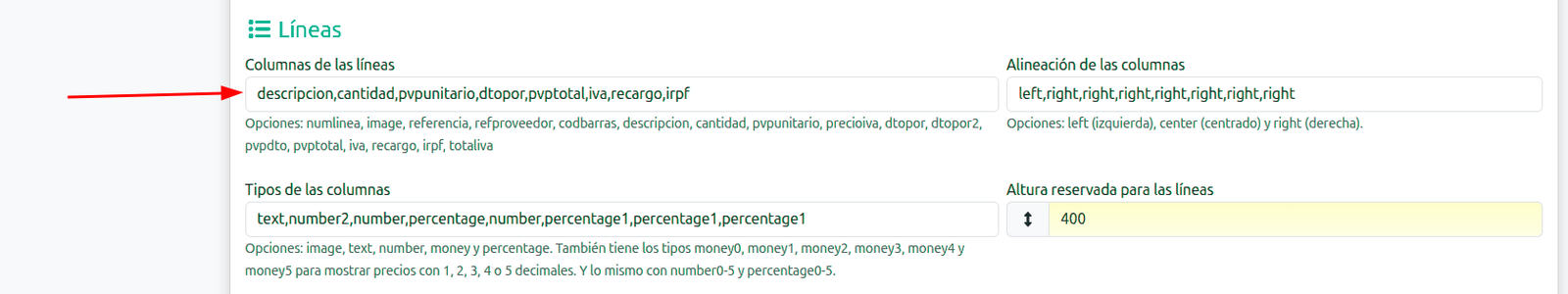 Cómo modificar el diseño de facturas