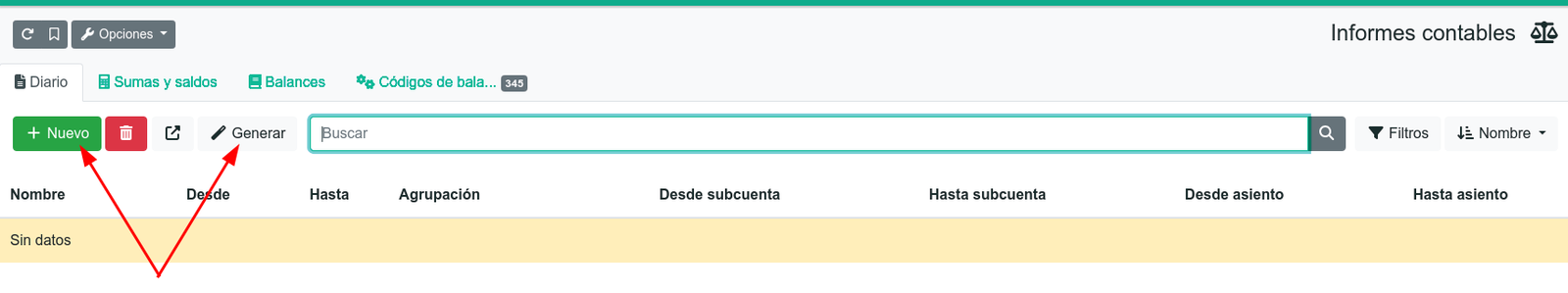 Diario agrupado por cuenta y mes