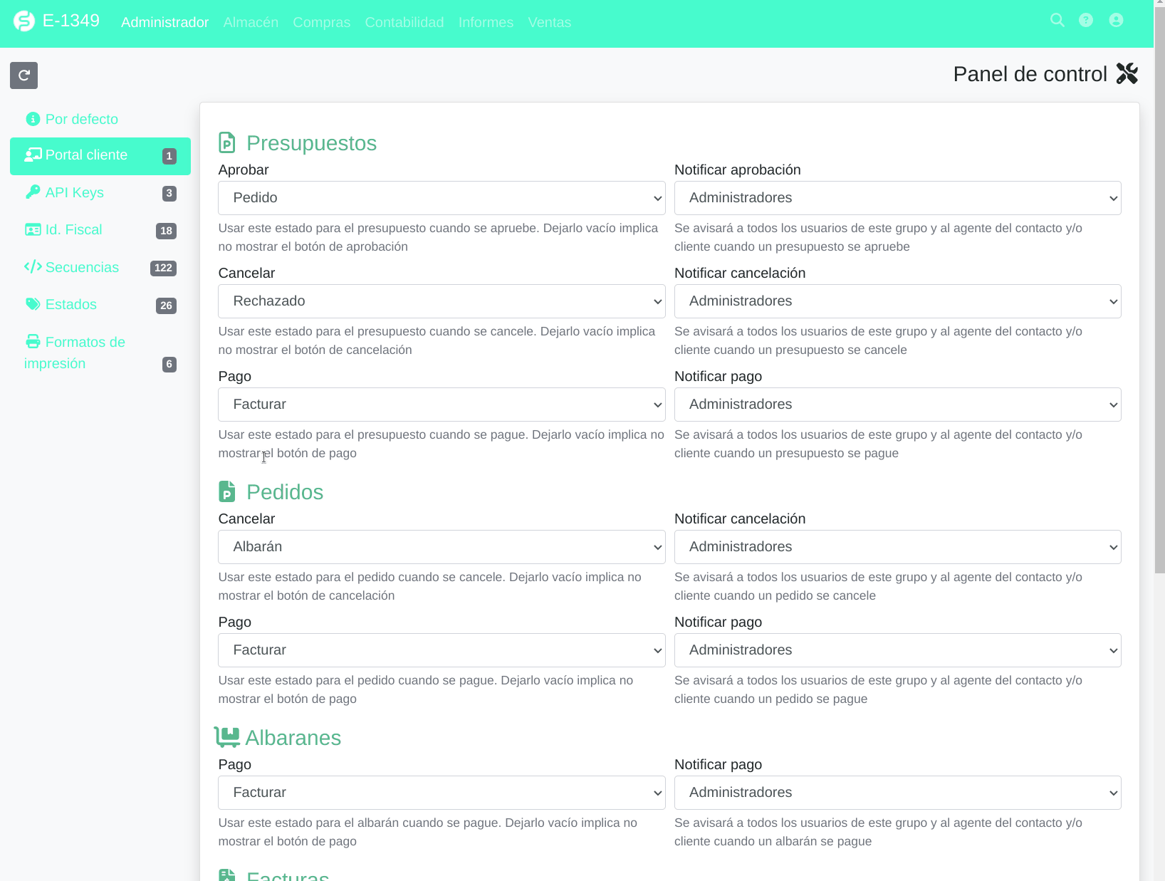 Activar y configurar el portal