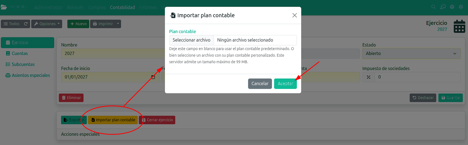 Punteo de subcuentas
