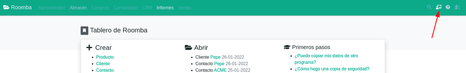 El tablero o dashboard