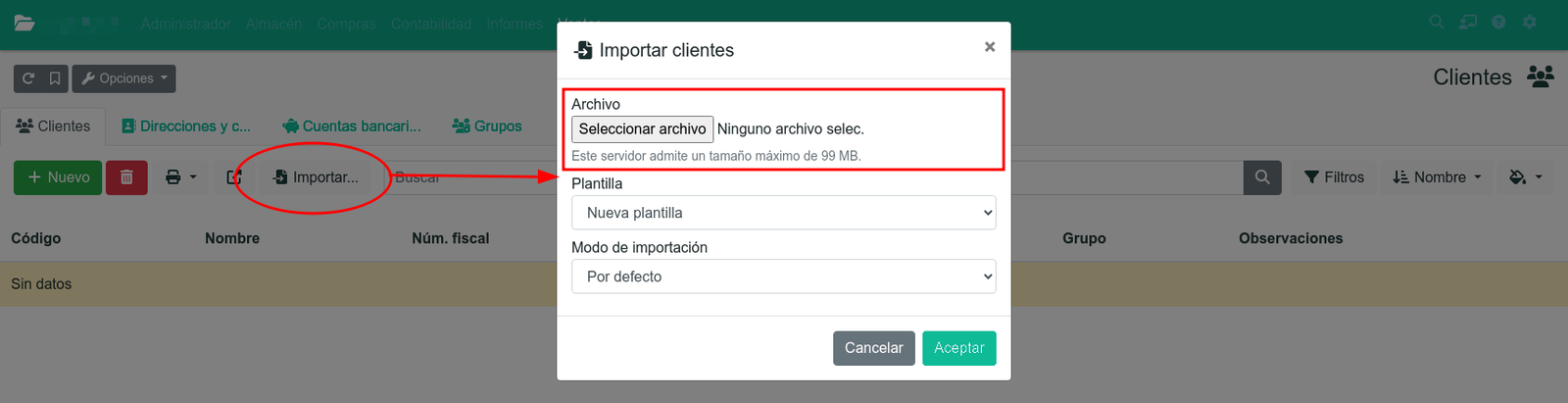 Importar desde Excel o CSV