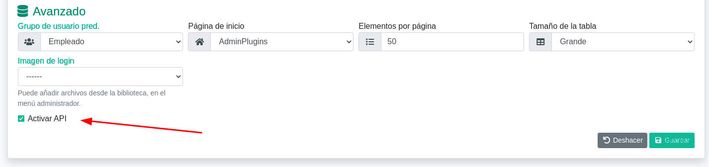 La API del negocio