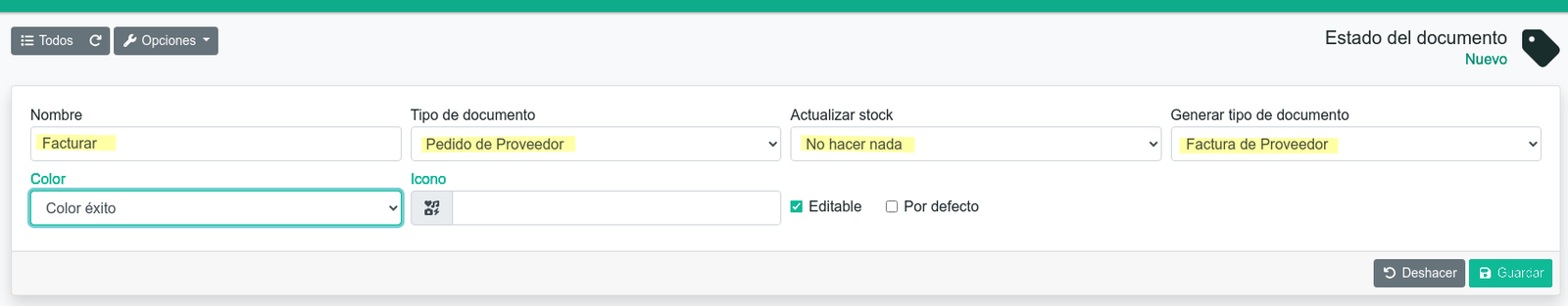 Los estados de los documentos