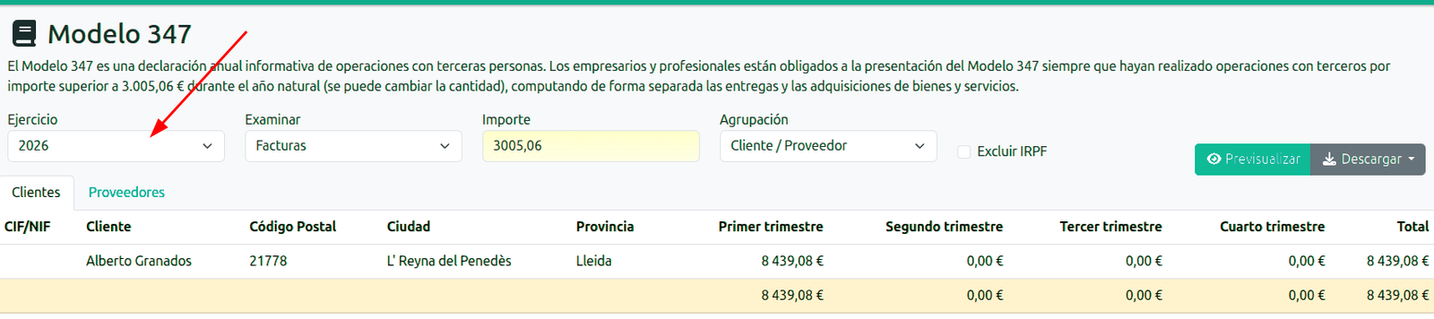Operaciones con terceros